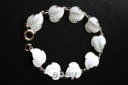 H. C. Østrem Vintage Silver 925s Enamel Leaf Necklace Bracelet & Earrings Set