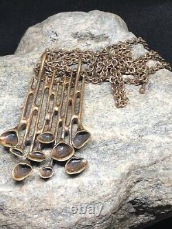 Hannu Ikonen Bronze reindeer moss Pendant Necklace Finland