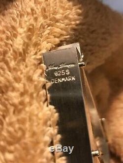 Hans Hansen Denmark Modernist Rare Sterling Silver Blocks Bracelet Bent
