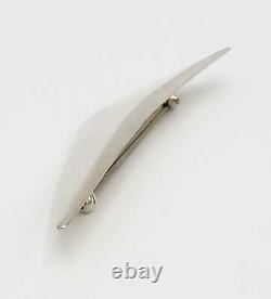 Hans Hansen Denmark Modernist Sterling LARGE Boomerang #113 Brooch 1970s