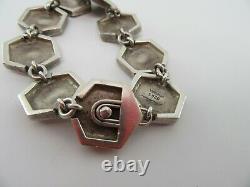 Hans Hansen Denmark Sterling 925 Cubist Bracelet Screw Clasp Heavy 95 Grams N925