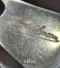 Hans Hansen Denmark Vintage Sterling Silver Boomerang Modernist Choker Necklace