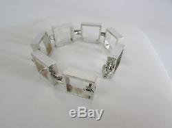 Hans Hansen Modernist Sterling Square Link Bracelet