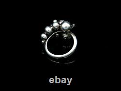 Harald Nielsen for Georg Jensen Sterling Ring #551A Moonlight Grapes Size 6.25
