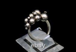Harald Nielsen for Georg Jensen Sterling Ring #551A Moonlight Grapes Size 7.75