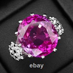 Invaluable Hot Pink Tourmaline 25Ct 925 Sterling Silver Handmade Rings Size 6.25