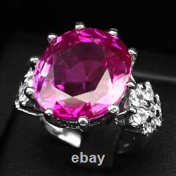 Invaluable Hot Pink Tourmaline 25Ct 925 Sterling Silver Handmade Rings Size 6.25