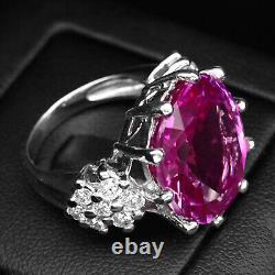 Invaluable Hot Pink Tourmaline 25Ct 925 Sterling Silver Handmade Rings Size 6.25