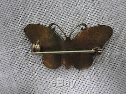 Ivar T. Holth Norway Sterling Silver Pink Guilloche Enamel Butterfly Pin