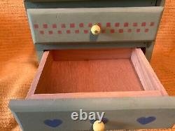 Jewelry 4-Drawer Box, Vintage, Wood, Tall, Cottage, Scandinavian, 317.5 mm