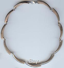 Jt Finland Vintage Sterling Silver Modernist Links Necklace