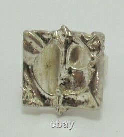 Juhls Vintage Norwegian Sterling Silver Modernist Ring sz 8