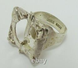 Juhls Vintage Norwegian Sterling Silver Modernist Ring sz 8