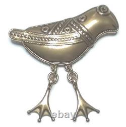 KALEVALA KORU KK Finland Beautiful Vintage Bronze Brooch Hattula Bird BIG