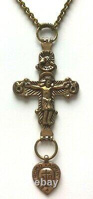 KALEVALA KORU KK Finland Beautiful Vintage Bronze Necklace Crucifix Cross BIG