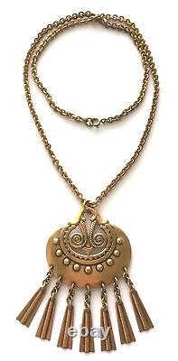 KALEVALA KORU KK Finland Beautiful Vintage Bronze Necklace Moon Goddess BIG