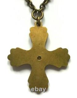 KALEVALA KORU KK Finland Vintage Bronze Cross Pendant Necklace Viking Motif