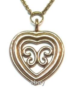 KALEVALA KORU KK Finland Vintage Bronze Necklace Heart of Utajarvi Big size