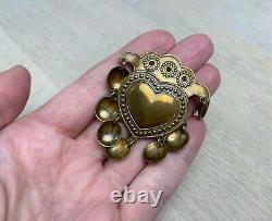Kalevala Koru Heart brooch, Vintage Bronze Brooch, Scandinavian Jewelry, Finland