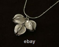 Kalevala Koru Nib190 Snowflower Pendant 17.75 Necklace Sterling Silver Finland