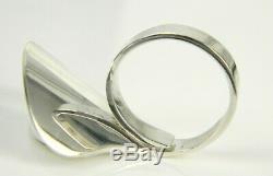 Kaunis Koru Finland Modernist 925 Sterling Silver 26mm Wide Expandable Ring 7.5