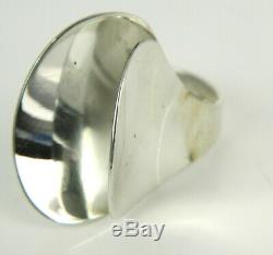 Kaunis Koru Finland Modernist 925 Sterling Silver 26mm Wide Expandable Ring 7.5