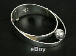Kaunis Koru Finland Modernist 925 Sterling Silver Hinged Bangle Bracelet Vintage