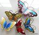 LOT of 5 vintage STERLING SILVER Butterfly PINS, David Andersen, OPRO, Norway, D3