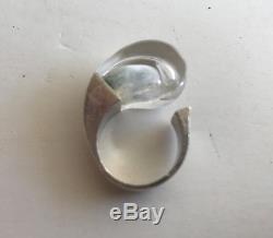 Lapponia Finland Bjorn Weckstrom Microns Sterling Silver Acrylic Modernist Ring