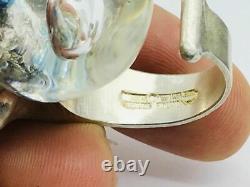 Lapponia Finland Bjorn Weckstrom Rare Acrylic Spaceman Sterling Silver Ring