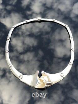 Lapponia Sterling Silver Mid Century Necklace Finland Bjorn Weckstrom
