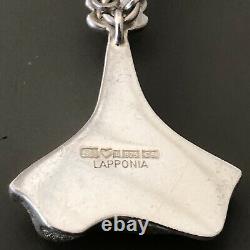 Lapponia Sterling Silver Mid Century Pendant Necklace Finland Bjorn Weckstrom