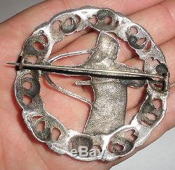Large 2. Rare Antique Norwegian Silver 830S brooch Norway viking H C Ostrem