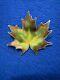 Large 2 Vintage Norway Hroar Prydz Enamel Maple Leaf Brooch Sterling Silver