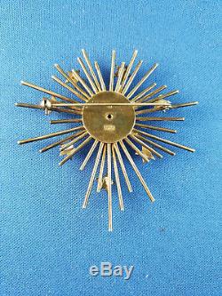 Large Vintage Anton Michelsen Denmark Sterling Silver Gilt Sputnik Pin Brooch
