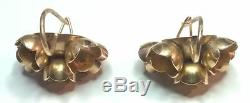 Liisa Vitali by Nils Westerback Finland 14k Gold Spring Earrings from 1971