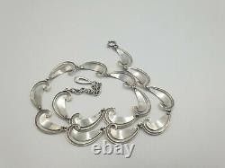 Lovely Paisley Pattern Scandinavian / Danish Design Solid Silver Necklace