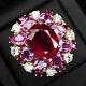 Luxurious Blood Red Ruby Tourmaline 20.20Ct 925 Sterling Silver Handmade Rings