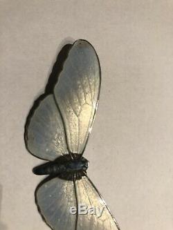 Marius Hammer Butterfly Brooch Sterling Silver Enamel Norway Norwegian