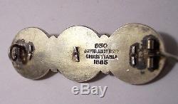 Marked David Andersen 830 sterling silver Christiania 1885 Solje brooch pin