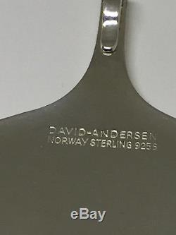 Massive Rare Erik Blom David Andersen Sterling Silver pendant Norway Norwegian