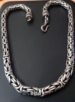 Men's 925 Sterling Silver 10mm Byzantine Chain Necklace 200 Grams 22 Not Scrap