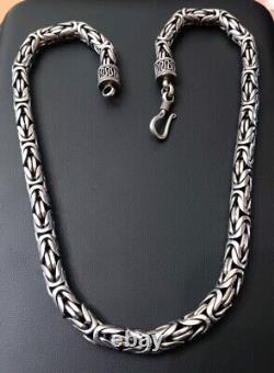 Men's 925 Sterling Silver 10mm Byzantine Chain Necklace 200 Grams 22 Not Scrap