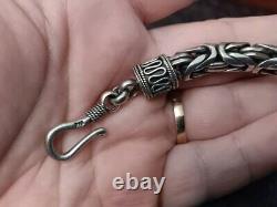 Men's 925 Sterling Silver 10mm Byzantine Chain Necklace 200 Grams 22 Not Scrap