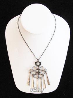 Mid Century DAVID ANDERSEN Sterling Silver Pendant Necklace & Chain