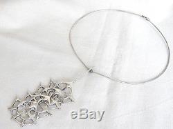 Mid Century Modern JUHLS Sterling Silver Brutalist Pendant/Necklace Norway