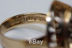 Modernist 1966 Finland Scandinavian 14K Gold Gemstone Ring Signed PLP Size 6.5