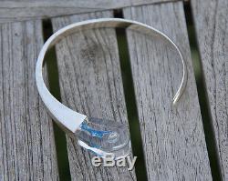 Modernist LAPPONIA Sterling Silver Acrylic Bracelet, Björn Weckström 70s