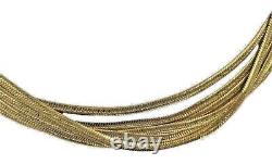 Monet Necklace Six Strand Multistrand Gold Plated Collar Choker Vintage Signed g