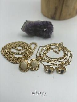 Monet jewelry lot Two Necklaces Two Earrings Vintage All Items Stamped